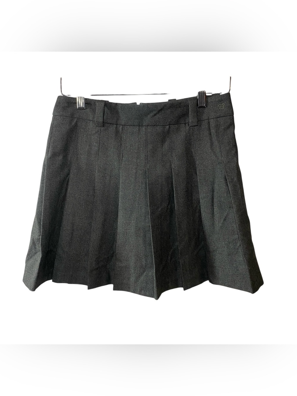 Aritzia Sunday Best Olive Mini Heather Charcoal Pleated Mini Skirt Size 6 NWT